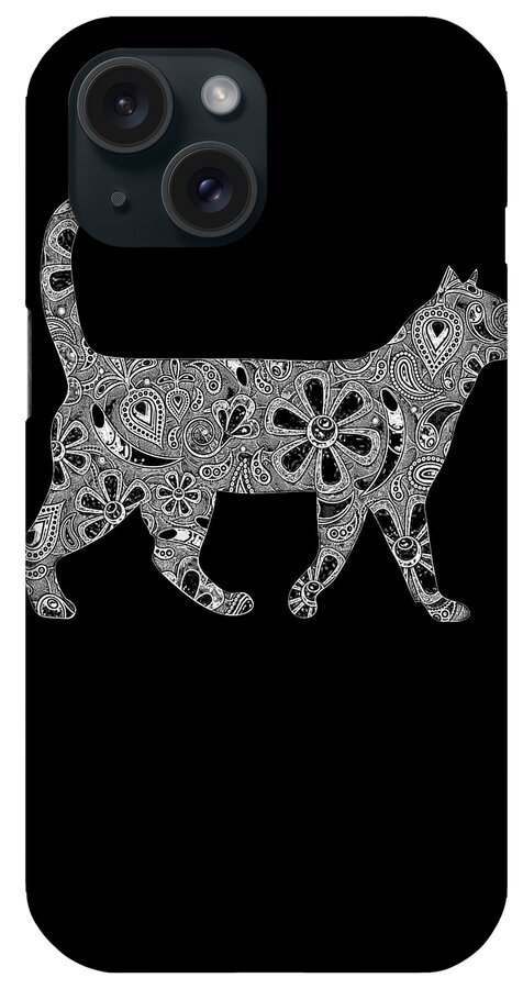 Awesome Cat Shirts iPhone Case featuring the digital art Cool Cat Nature Design by Lin Watchorn