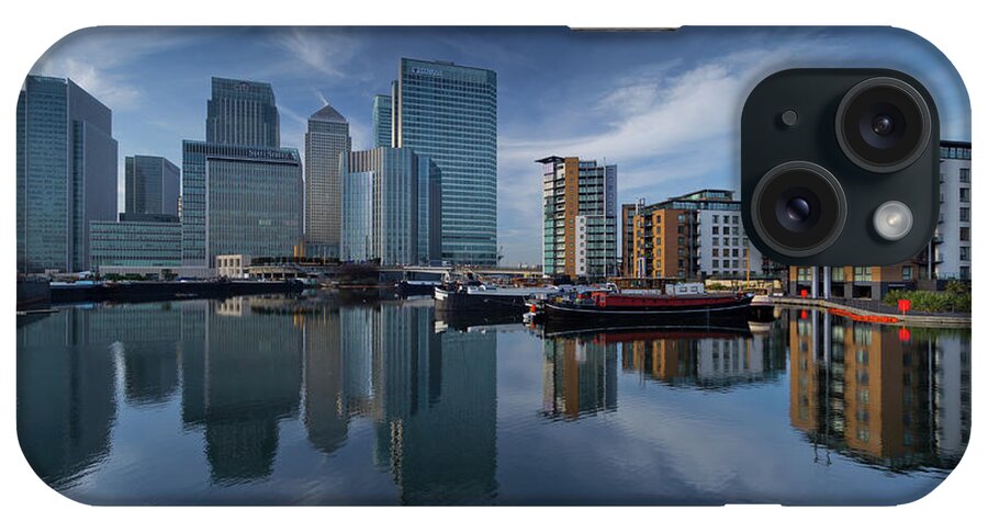 Canary Wharf iPhone Case featuring the photograph Cool Reflections by Paul Shears