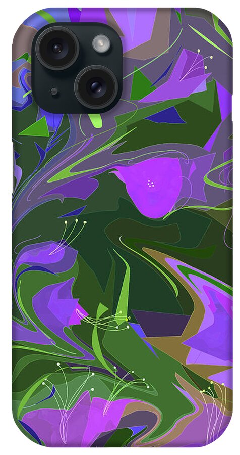 Abstract iPhone Case featuring the digital art Corner Flower Shop by Gina Harrison