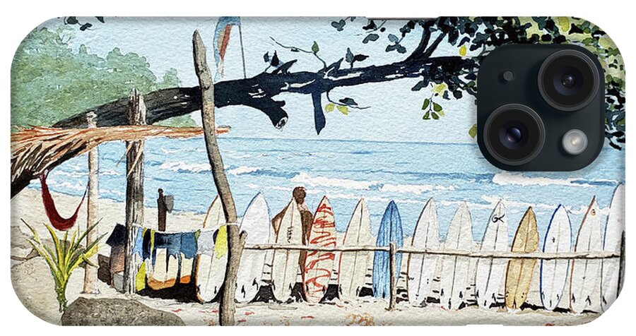 Tropical iPhone Case featuring the painting Costa Rican Surf by Jim Gerkin