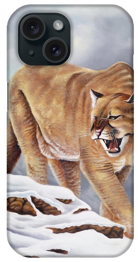 Cougar iPhone Case featuring the painting Cougar by Geno Peoples
