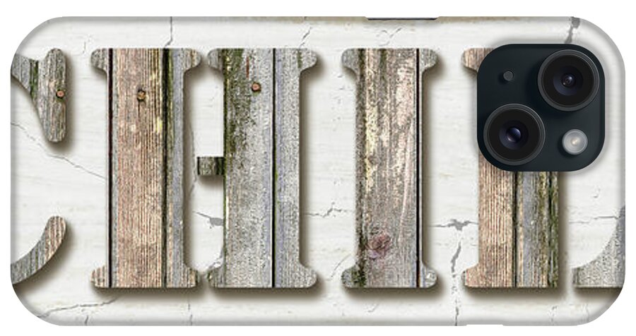 Country Wood Sign iPhone Case featuring the mixed media Country Wood Sign V3 3 by Lightboxjournal