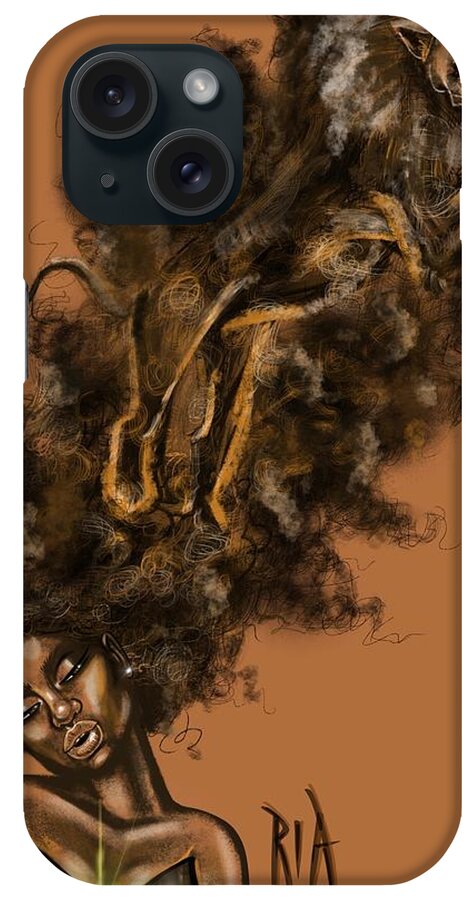 Lion iPhone Case featuring the painting Courageous Me by Artist RiA