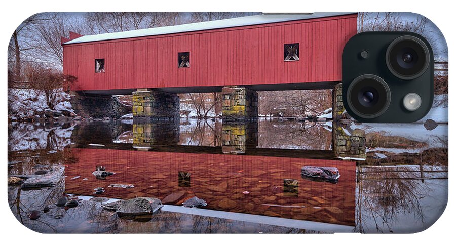 Tranquility iPhone Case featuring the photograph Covered Bridge During The Winter by Enzo Figueres