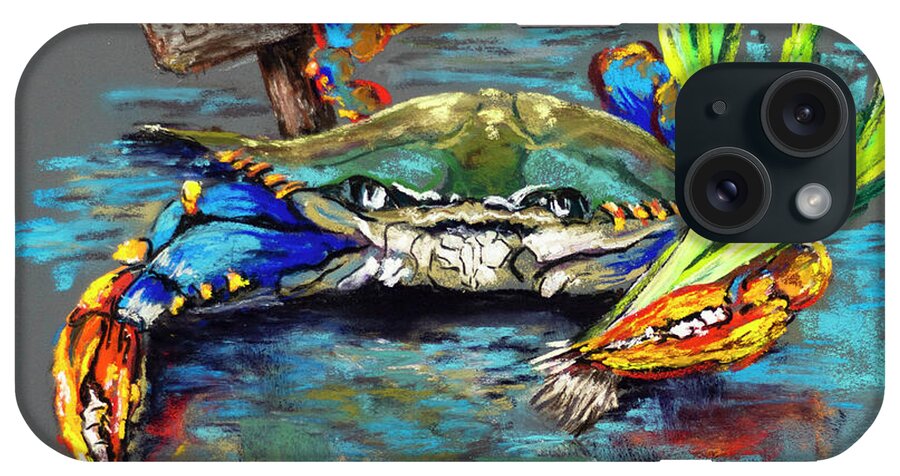 Blue Crab iPhone Case featuring the painting Crab Shack by Dianne Parks