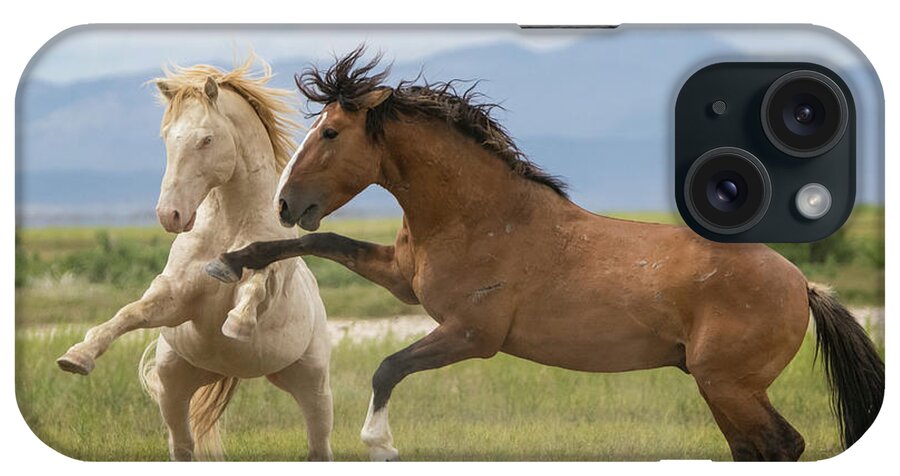 Horse iPhone Case featuring the photograph Cremello And The Ghost by Kent Keller