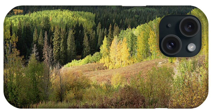 Olena Art iPhone Case featuring the photograph Crested Butte Colorado Fall Colors Panorama - 2 by OLena Art by Lena Owens - Vibrant DESIGN