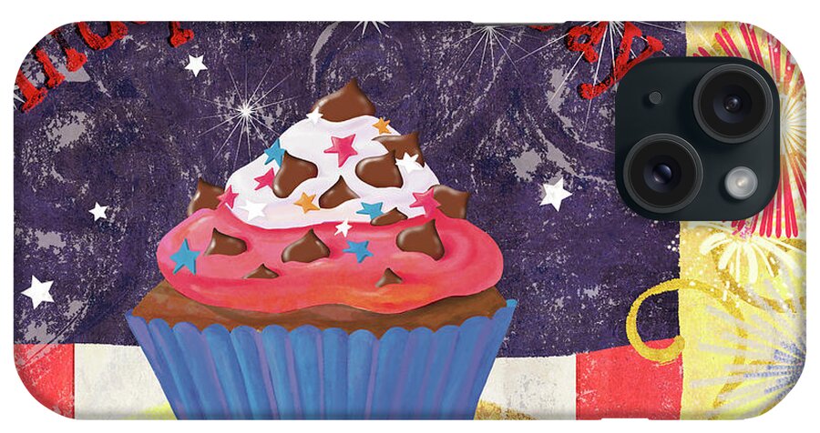 Cupcake iPhone Case featuring the mixed media Cupcake Holidays IIi by Fiona Stokes-gilbert-ali