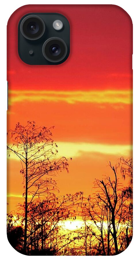 Sunset iPhone Case featuring the photograph Cypress Swamp Sunset 5 by Steve DaPonte