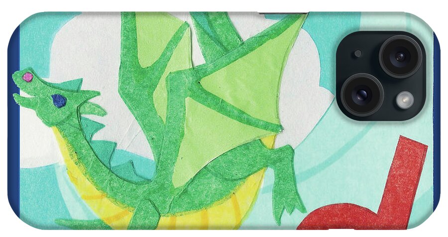 D Is For Dragon iPhone Case featuring the painting D Is For Dragon by Kim Jacobs
