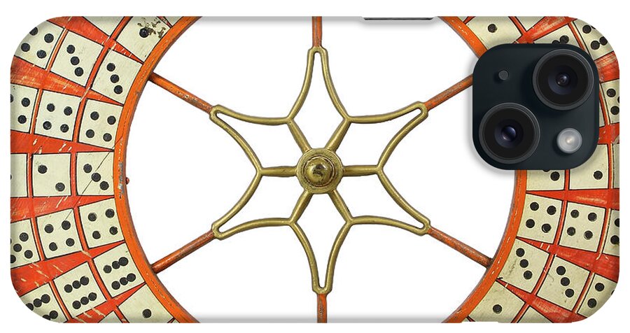 Retro iPhone Case featuring the digital art D100357 Gambling Wheel - Dominoes by Retroplanet