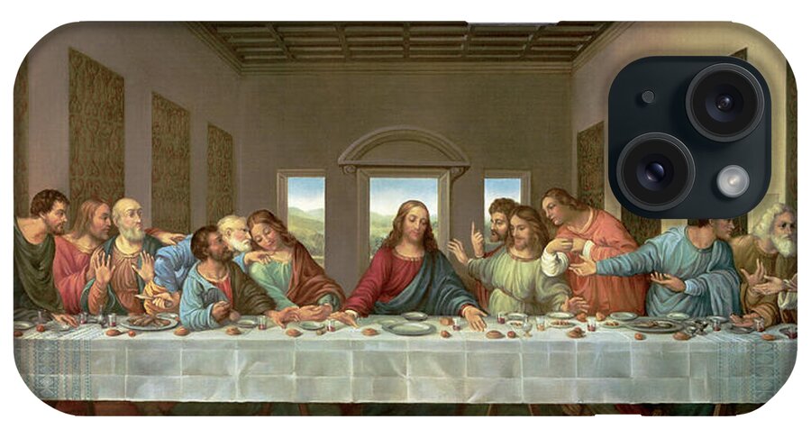 #faatoppicks iPhone Case featuring the mixed media Da Vinci-the Last Supper by Portfolio Arts Group