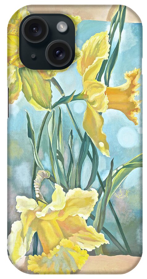 Daffodils iPhone Case featuring the digital art Daffodils by Judy Mastrangelo