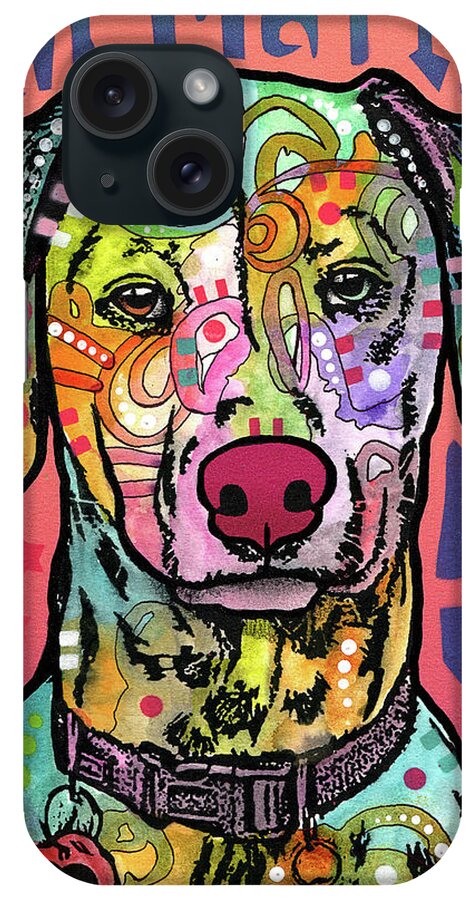 Dalmatian Luv iPhone Case featuring the mixed media Dalmatian Luv by Dean Russo
