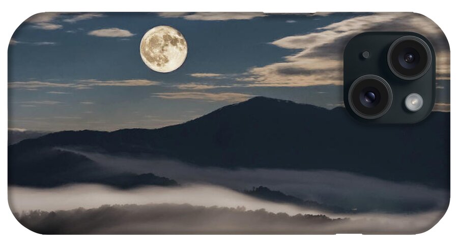 Asheville Nc iPhone Case featuring the photograph Dance of Clouds and Moon by Louise Lindsay