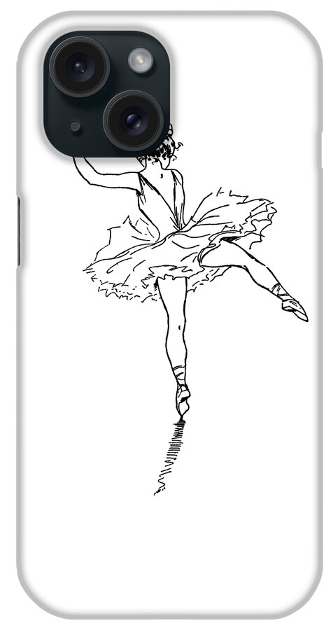 Dancer iPhone Case featuring the drawing Dancer,Ballet, Ballerina,Drawing by David Millenheft