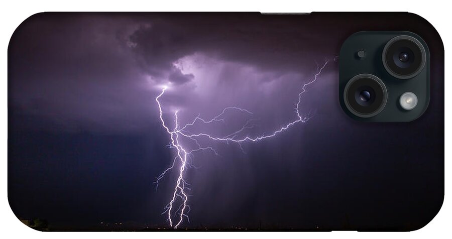 Sunset iPhone Case featuring the photograph Dancing Bolts by Aaron Burrows