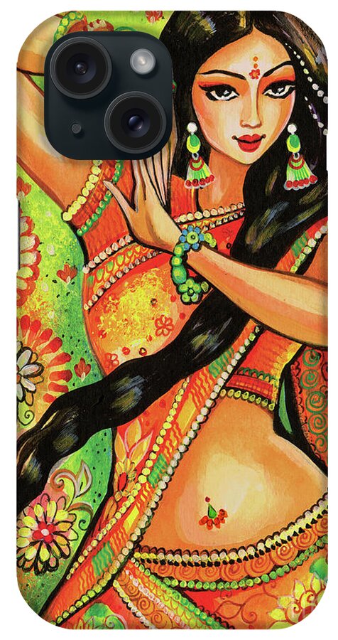 Indian Dancer iPhone Case featuring the painting Dancing Nithya by Eva Campbell