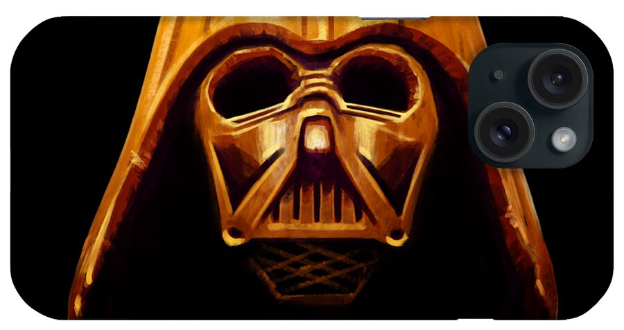 Scifi iPhone Case featuring the digital art Darth Pumpkin by Andrea Gatti