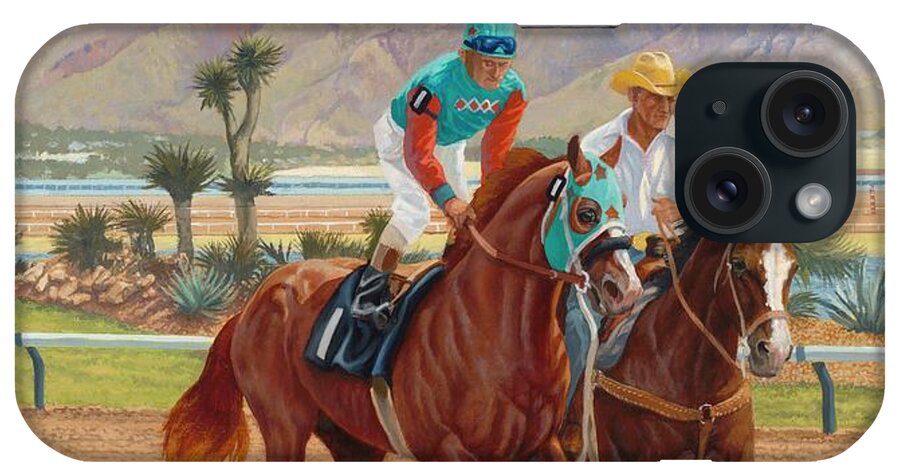 Quarter Horse Legend iPhone Case featuring the painting Dash For Cash by Howard DUBOIS