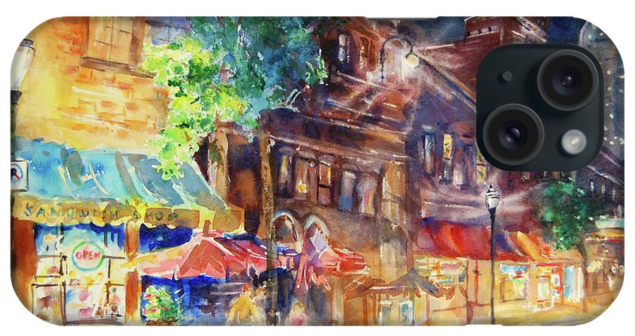 Night iPhone Case featuring the painting Dauphin Street at Night by Jerry Fair