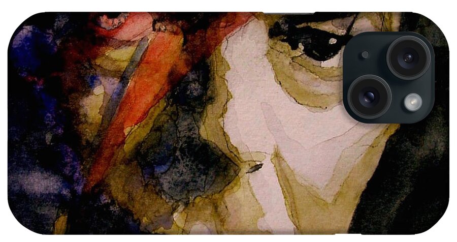David Bowie iPhone Case featuring the painting David Bowie - Past and Present by Paul Lovering