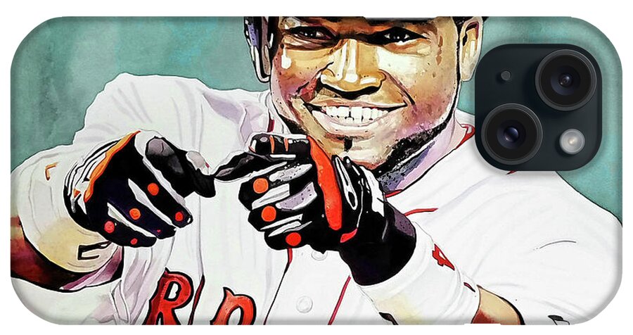 David Ortiz iPhone Case featuring the painting David Ortiz - Boston Red Sox by Michael Pattison