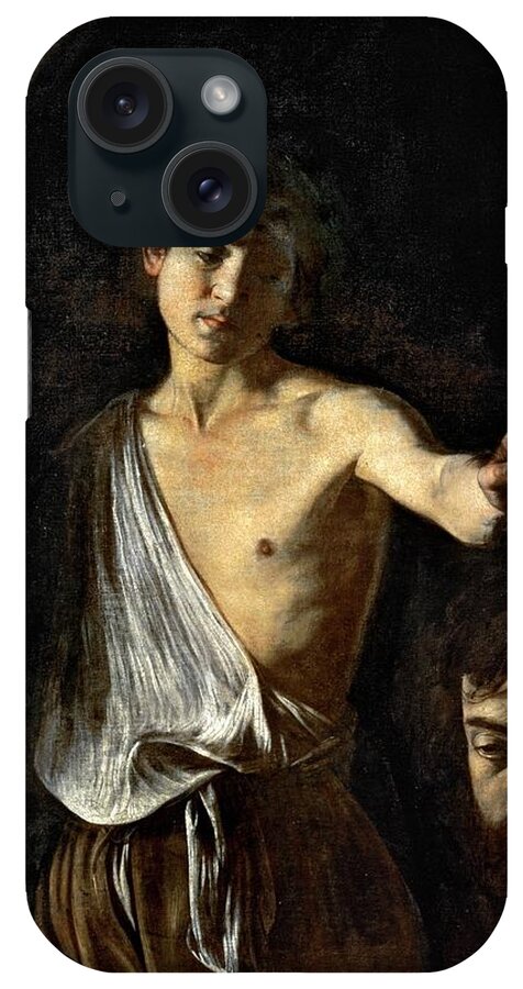 Caravaggio iPhone Case featuring the painting David with the head of Goliath, c.1605-1610, oil on canvas, 125 cm x 100cm. CARAVAGGIO. by Caravaggio -c 1570-1610-