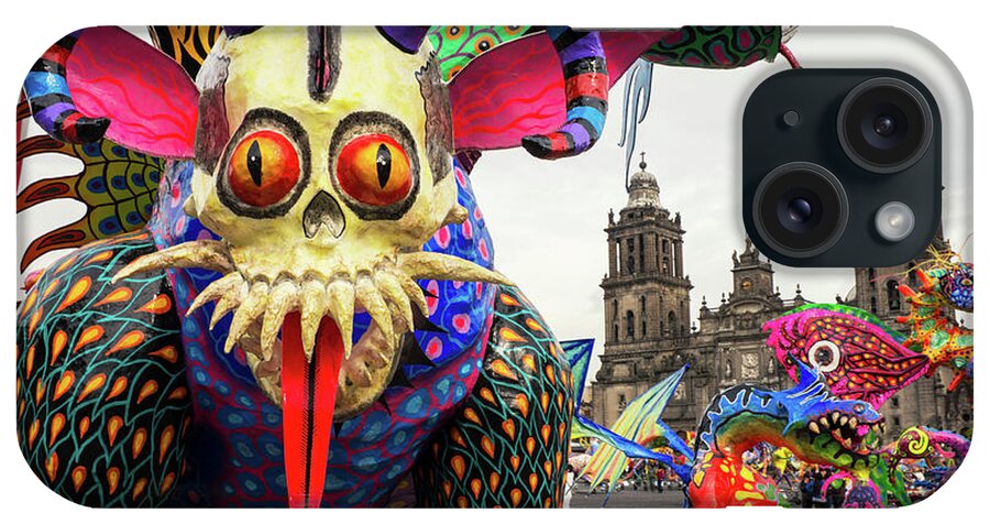 Estock iPhone Case featuring the digital art Day Of The Dead, Zocalo, Mexico Df by Jordan Banks