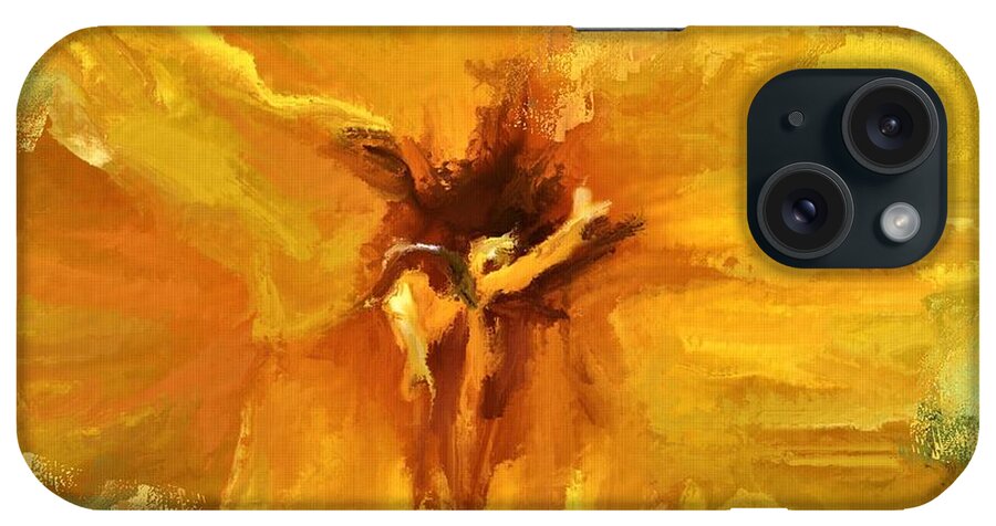 Flowers iPhone Case featuring the digital art Daylily Gold by Diane Chandler
