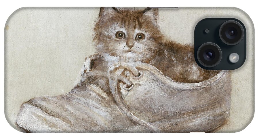 Kitten iPhone Case featuring the painting Dd_002 by Dianne Dengel