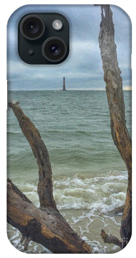 Morris Island Lighthouse iPhone Case featuring the painting Dead Wood Lighthouse View - Morris Island Lighthouse by Dale Powell