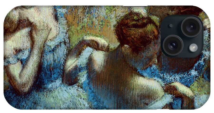 Degas-dancers In Blue iPhone Case featuring the mixed media Degas-dancers In Blue by Portfolio Arts Group