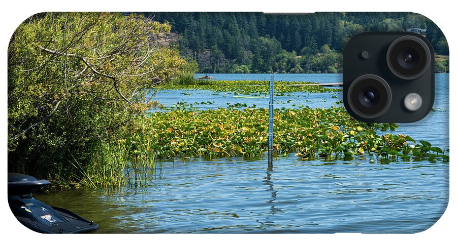 Depth Gauge And Water Lilies iPhone Case featuring the photograph Depth Gauge and Water Lilies by Tom Cochran