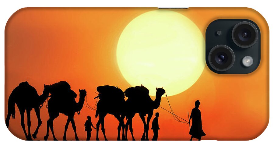 Working Animal iPhone Case featuring the photograph Desert Camel Rides by Amateur Photographer, Still Learning...