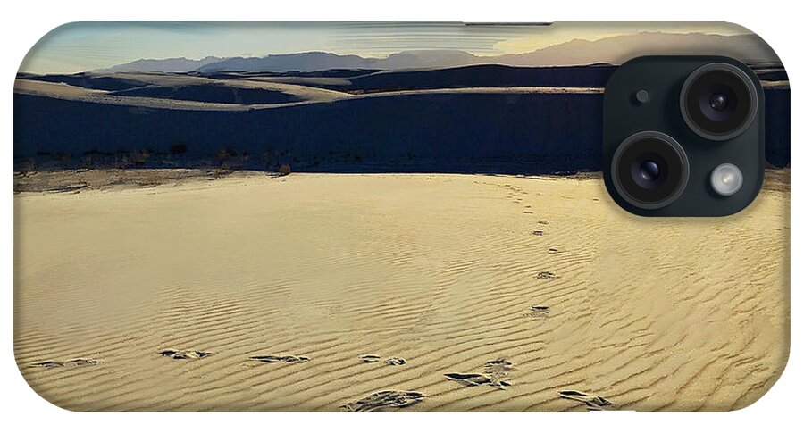 Desert iPhone Case featuring the photograph Desert Footprints I by GW Mireles