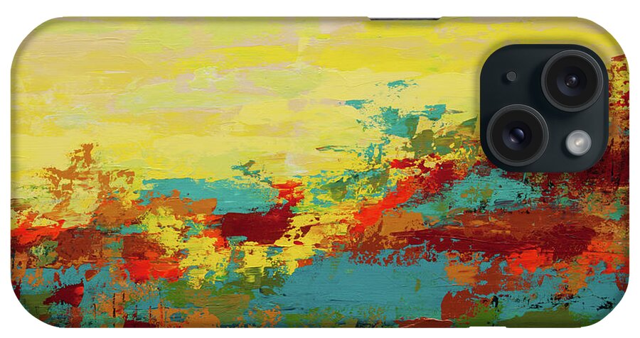 Abstract iPhone Case featuring the painting Desert Oasis by Hilary Winfield