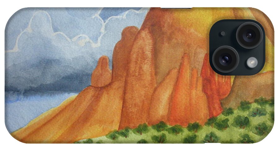 Desert iPhone Case featuring the painting Desert Sky by Margaret Crusoe