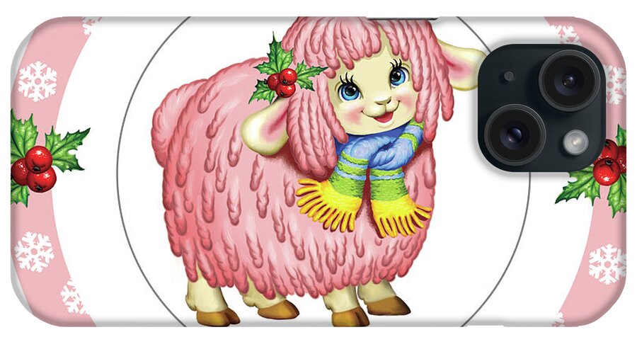 Dessert Plate Pink Lamb iPhone Case featuring the digital art Dessert Plate Pink Lamb by Olga And Alexey Drozdov