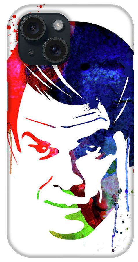 Movies iPhone Case featuring the mixed media Dexter Watercolor by Naxart Studio