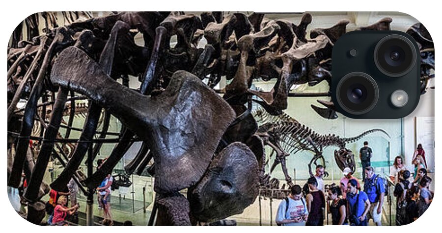 Estock iPhone Case featuring the digital art Dinosaur Fossil At Museum, Nyc by Antonino Bartuccio