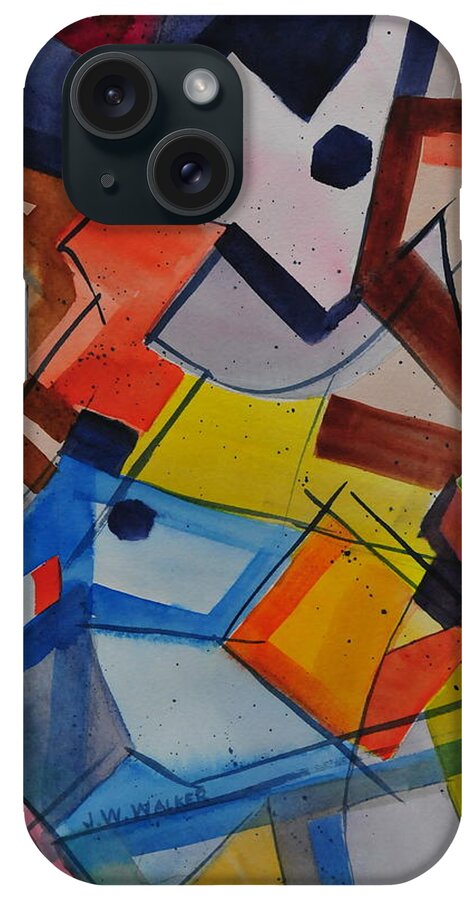 Abstract iPhone Case featuring the painting Discourse by John W Walker