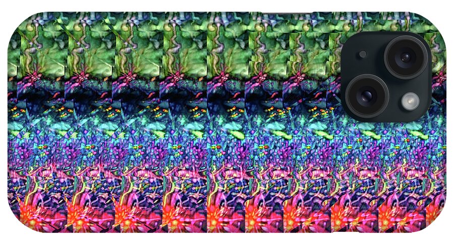 Autostereogram iPhone Case featuring the digital art DNA Autostereogram Qualias Reef 2 by Russell Kightley