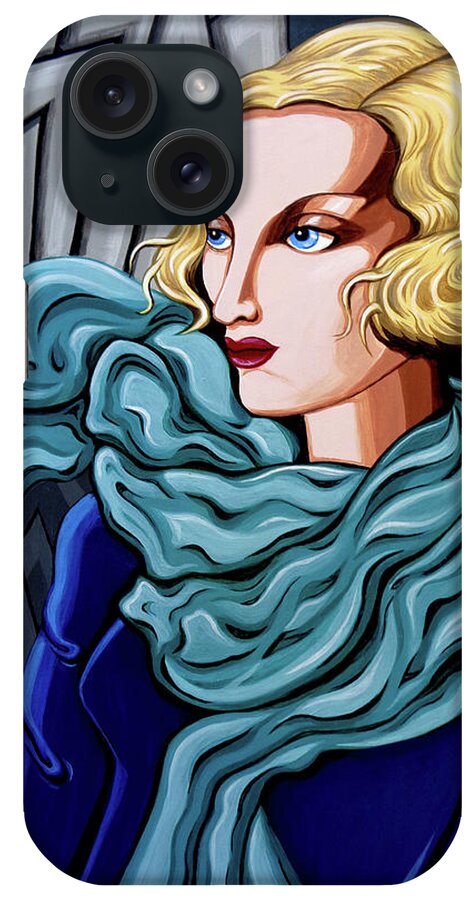 Art Deco iPhone Case featuring the painting Dominique by Tara Hutton