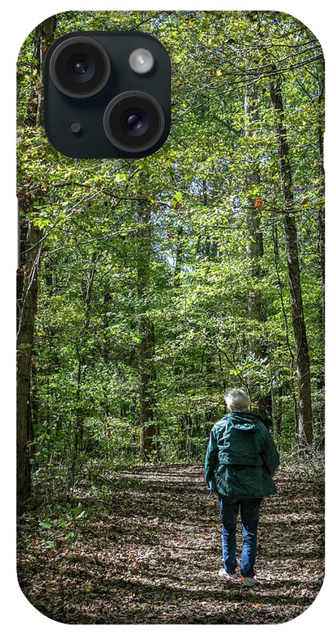 Hike iPhone Case featuring the photograph Donna at Heron Pond by Jeff Kurtz