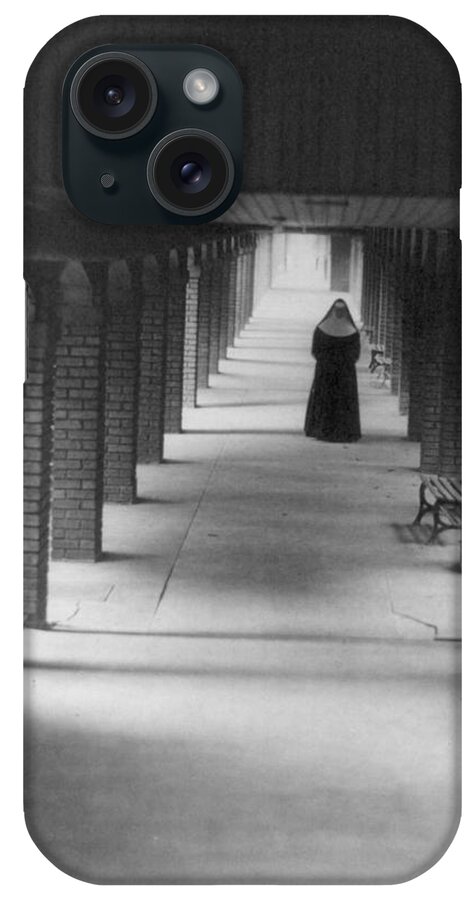 Cloister iPhone Case featuring the painting Doris Ulmann 1882-1934 Nun in cloister by Celestial Images