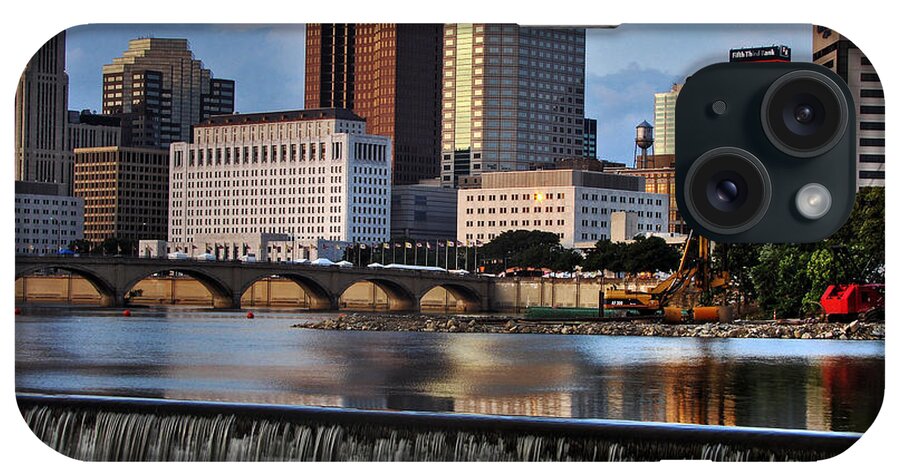 Downtown District iPhone Case featuring the photograph Downtown Columbus Ohio And Scioto River by Copyright Matt Kazmierski