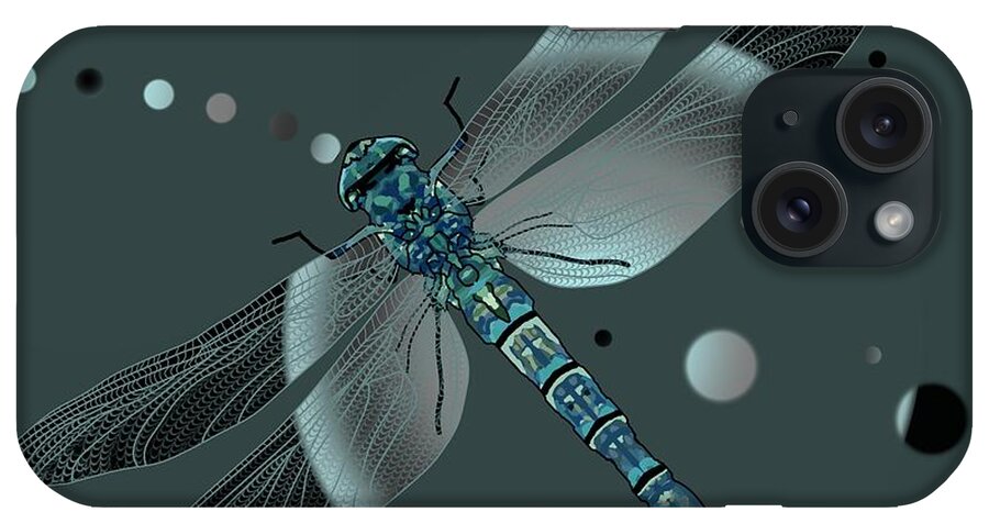 Dragonfly Odyssey iPhone Case featuring the drawing Dragonfly Odyssey by Joan Stratton
