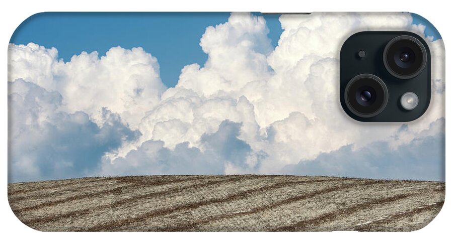 Scenics iPhone Case featuring the photograph Dramatic Clouds Formation Behind Plowed by Michele Berti