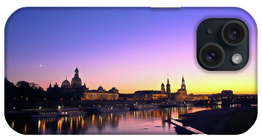 Tranquility iPhone Case featuring the photograph Dresden Skyline At Dusk by Lothar Schulz